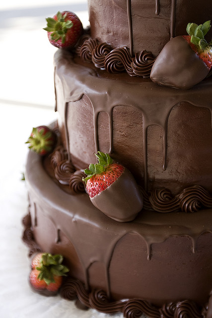 Chocolate Covered Strawberries Wedding Cake