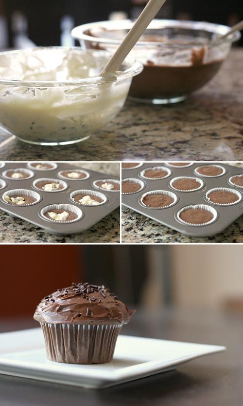 Chocolate Cupcakes with Cream Cheese Filling