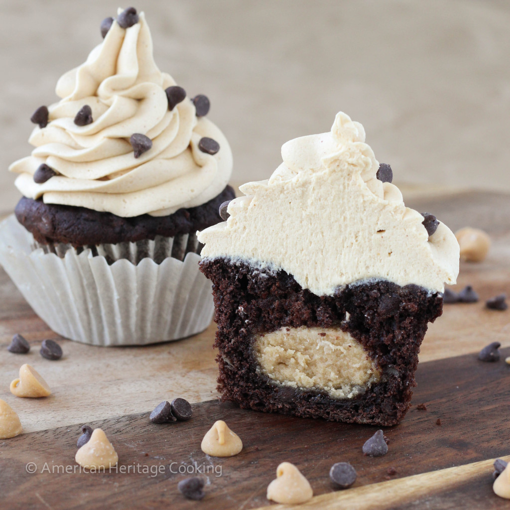 Chocolate Cupcakes with Peanut Butter Frosting