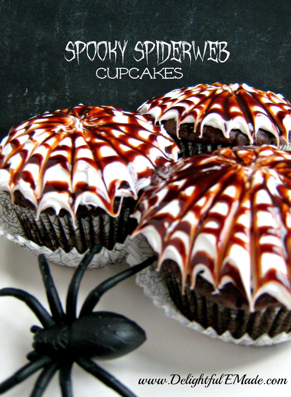 Chocolate Spider Web Cupcakes