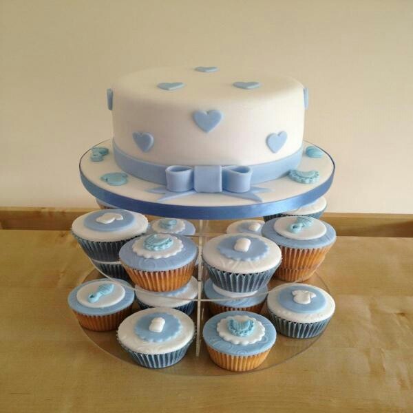 Christening Cake and Cupcakes for Boys Christening Cake and Cupcakes for Boys