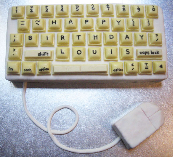 Computer Keyboard Birthday Cake