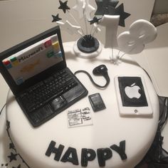 Computer Themed Birthday Cake