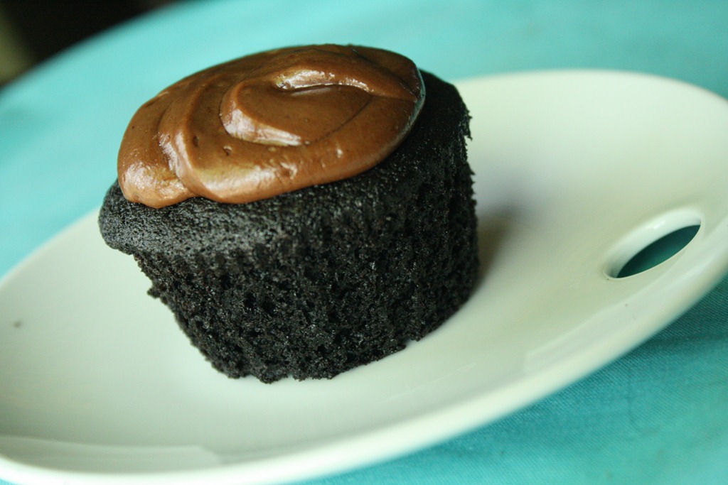 Cupcake with Peanut Butter Filled Chocolate