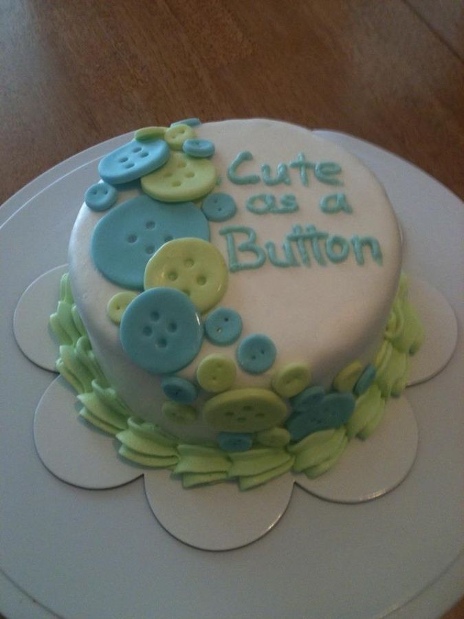 Cute Baby Shower Button Cakes