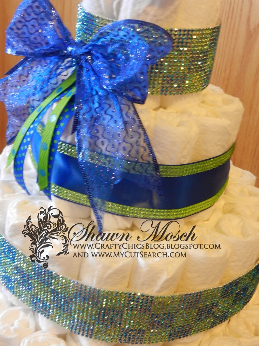 Diaper Cakes with Rhinestones