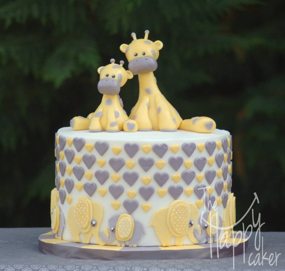 Elephant Baby Shower Giraffe Cake