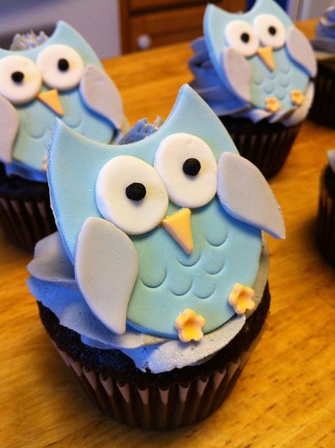 Fondant Owl Cupcake Toppers