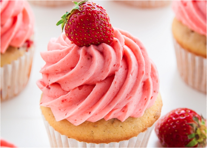 Fresh Strawberry Cupcakes