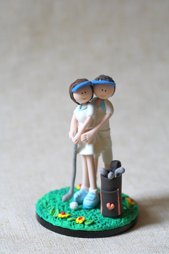 Golf Couple Cake Topper Golf Couple Cake Topper