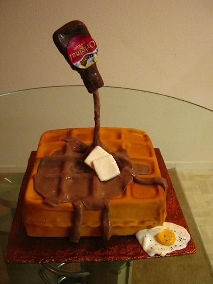 Gravity-Defying Cake Waffle