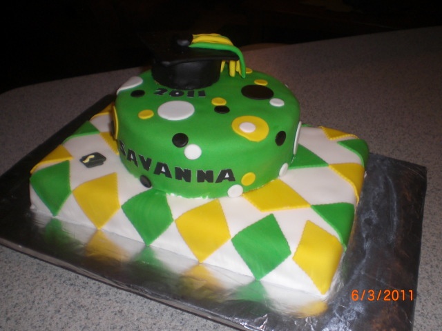 Green and Gold Graduation Cake Green and Gold Graduation Cake
