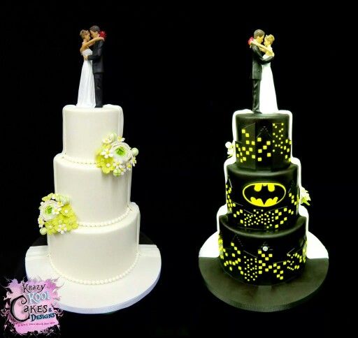 Half Batman Wedding Cake Half Batman Wedding Cake