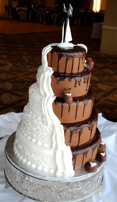 Half Chocolate Wedding Cake