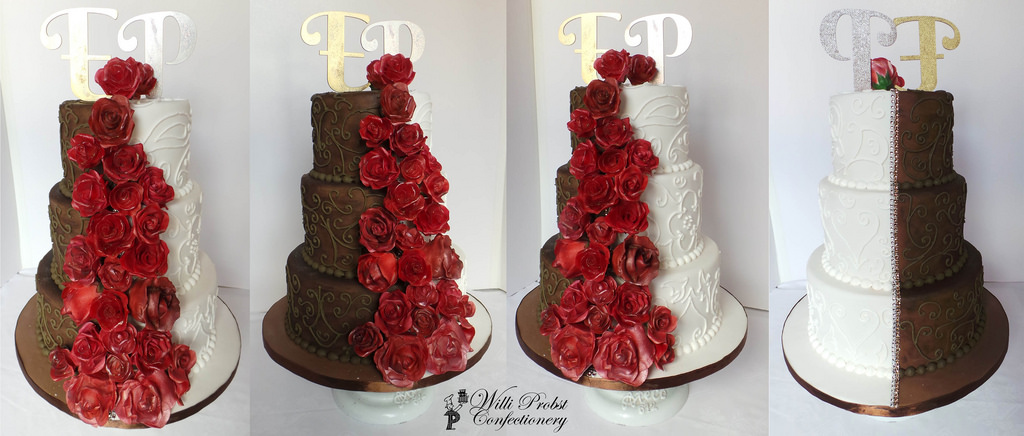 Half White Half Chocolate Wedding Cake Half White Half Chocolate Wedding Cake
