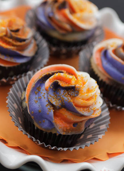 Halloween Colored Cupcakes