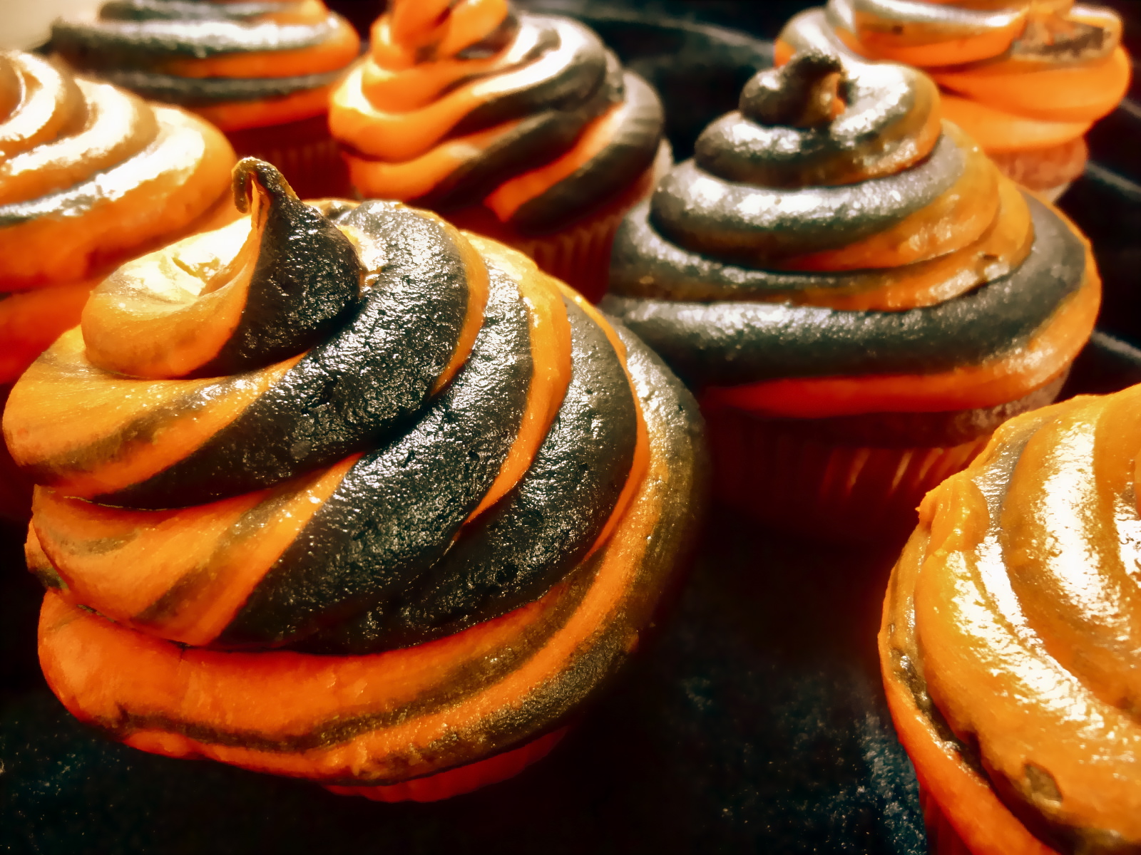 Halloween Cupcakes with Orange Frosting