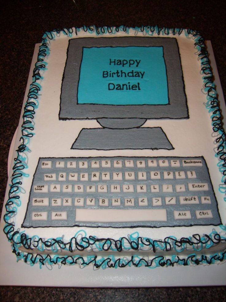 Happy Birthday Computer Cake