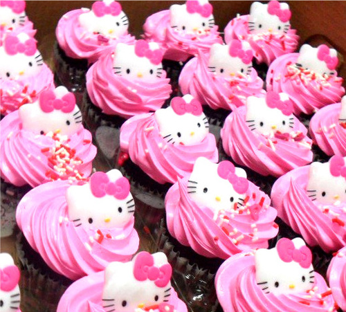 Hello Kitty Baby Shower Cupcakes