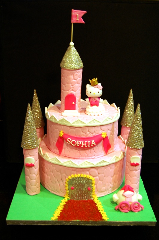 Hello Kitty Castle Cake