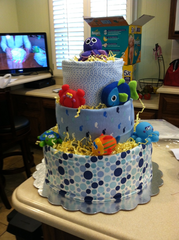 Homemade Baby Shower Diaper Cake