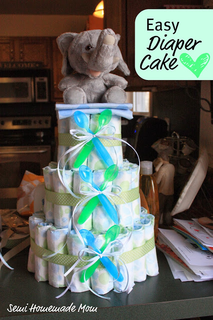 Homemade Baby Shower Diaper Cake