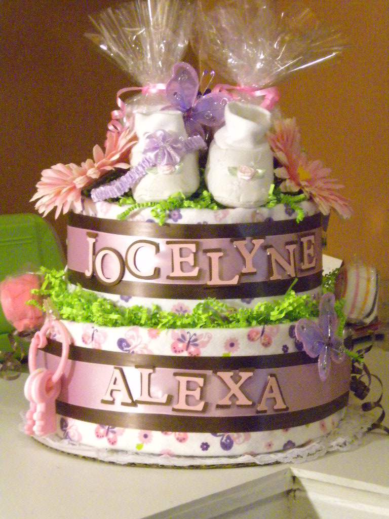 Homemade Diaper Cakes for Girls