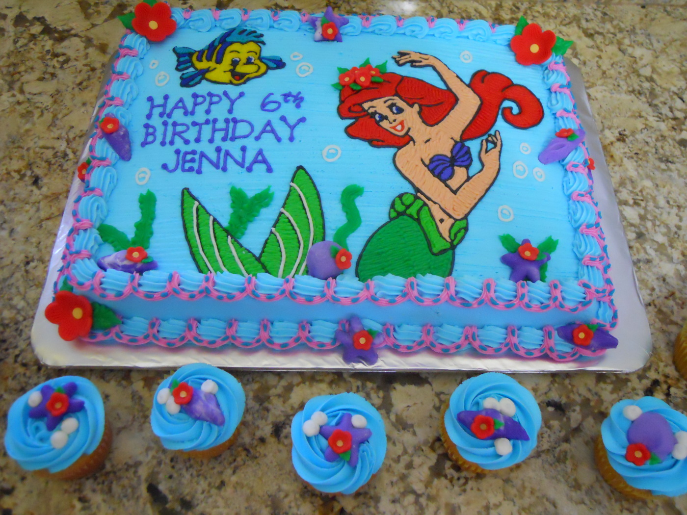 Little Mermaid Birthday Sheet Cakes