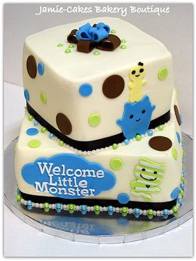 Little Monsters Baby Shower Cake