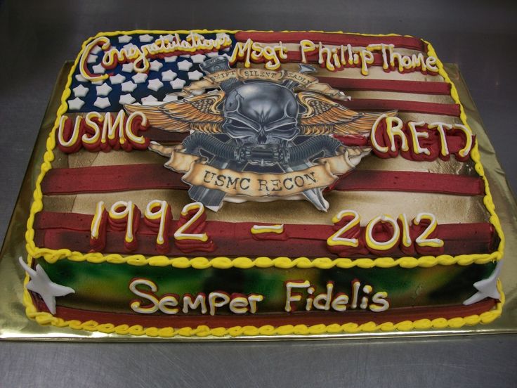 Marine Retirement Cake