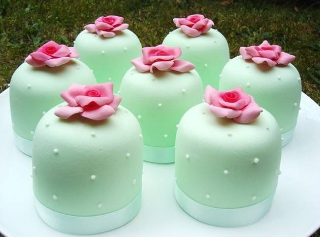 Mint Green Mini Cakes