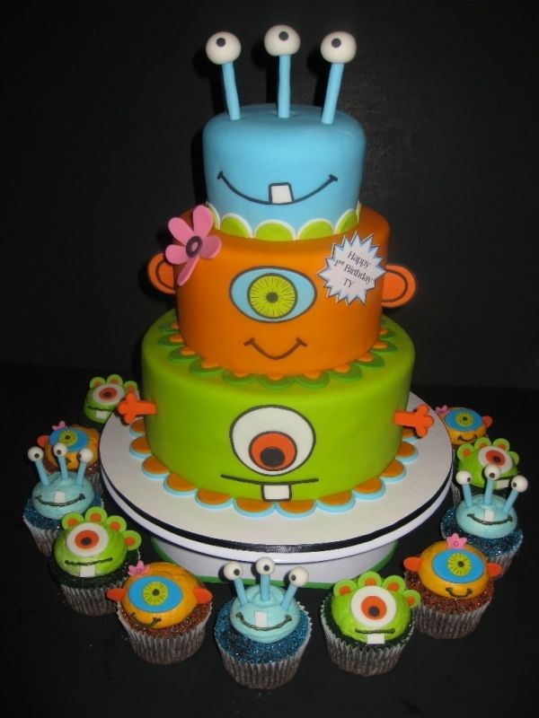 Monster Cupcakes 1st Birthday Cakes
