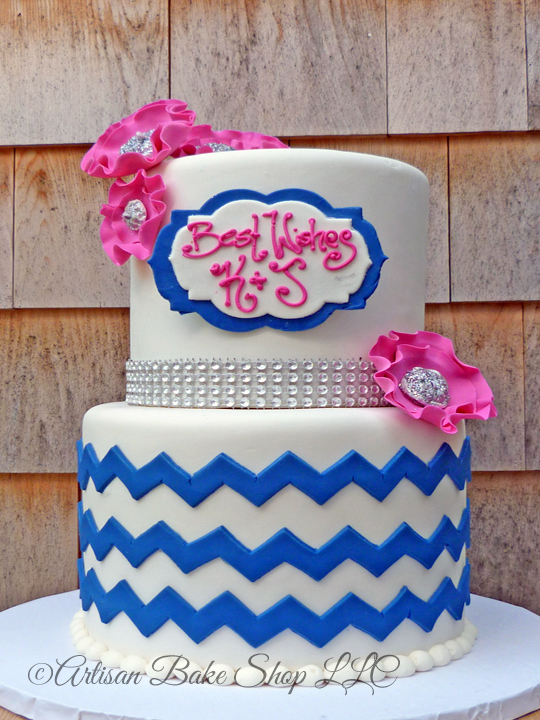 Navy Blue Bridal Shower Cakes