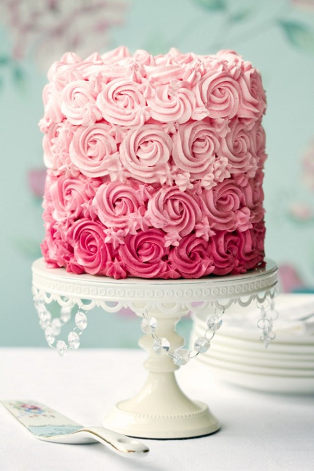 Ombre Rose Cake