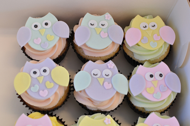 Owl Baby Shower Cupcakes