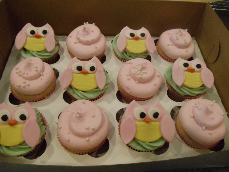 Owl Baby Shower Cupcakes