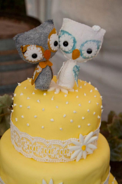 Owl Wedding Cake Topper