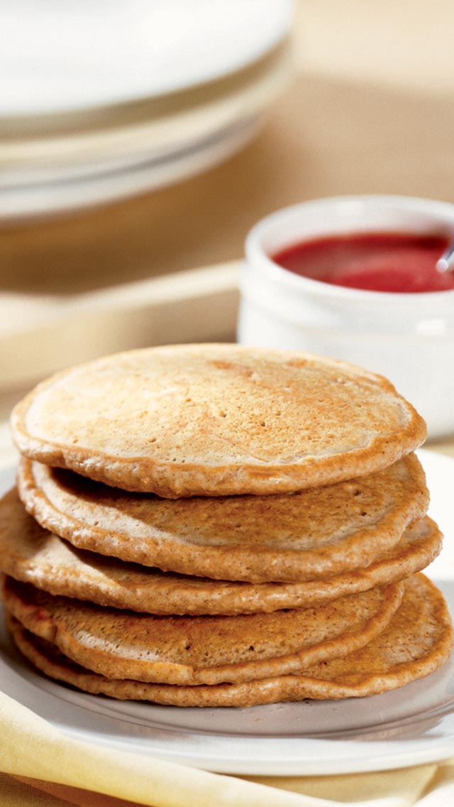 Pancakes with Strawberry Puree