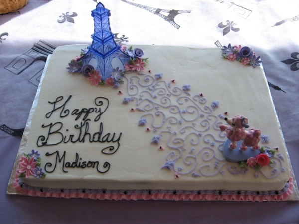 Paris Birthday Sheet Cake