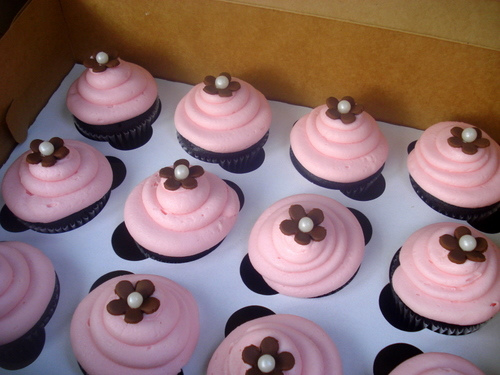 Pink and Brown Cupcakes