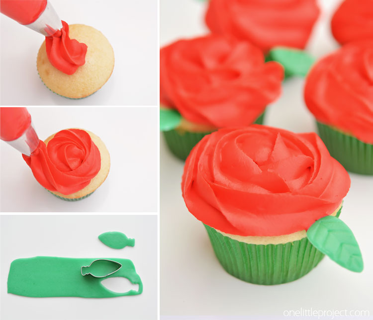 Pink and Red Rose Cupcakes