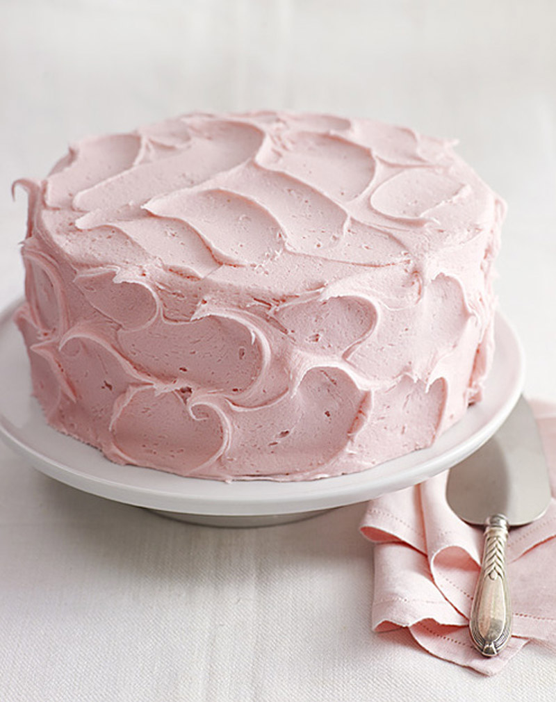 Pink Cake with Frosting