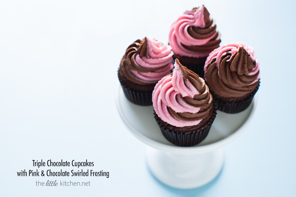 Pink Cupcake with Chocolate Frosting