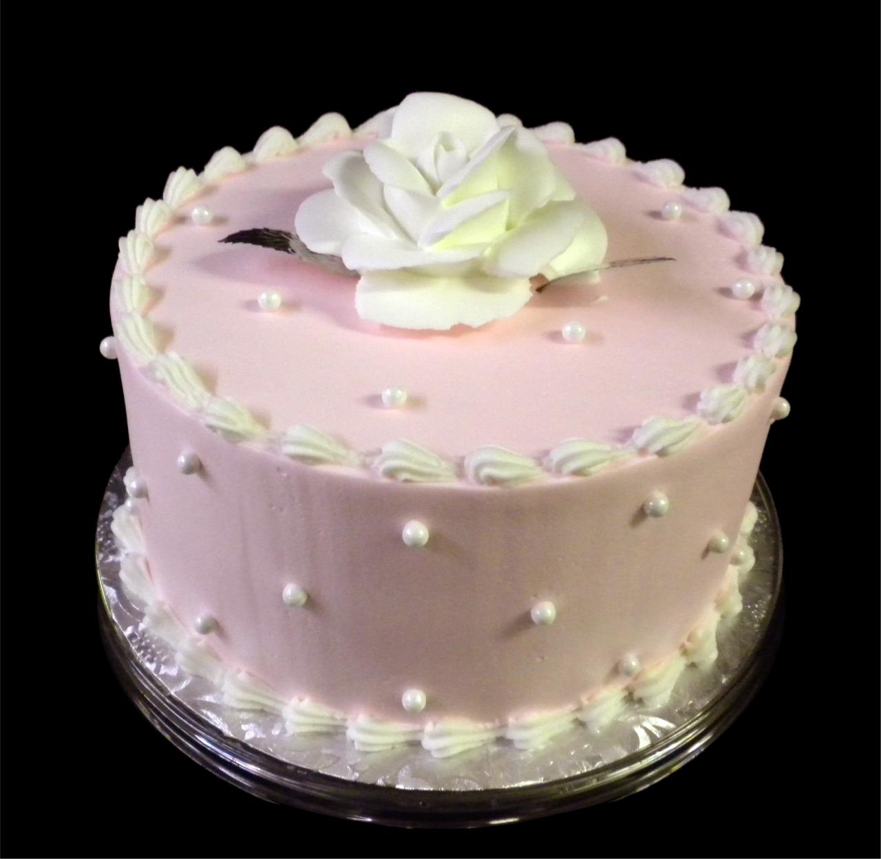 Pink White Birthday Cakes with Pearls