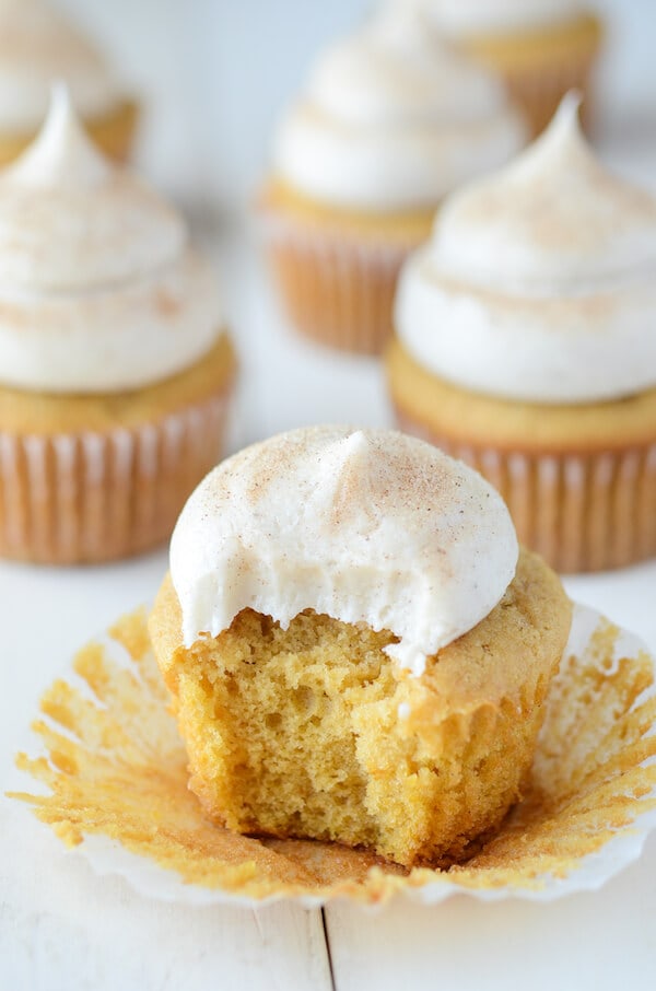 Pumpkin Cinnamon Cupcakes with Cream Cheese Frosting