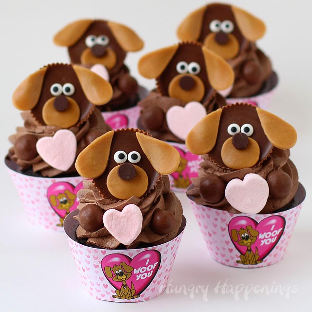 Puppy Valentine's Day Cupcakes