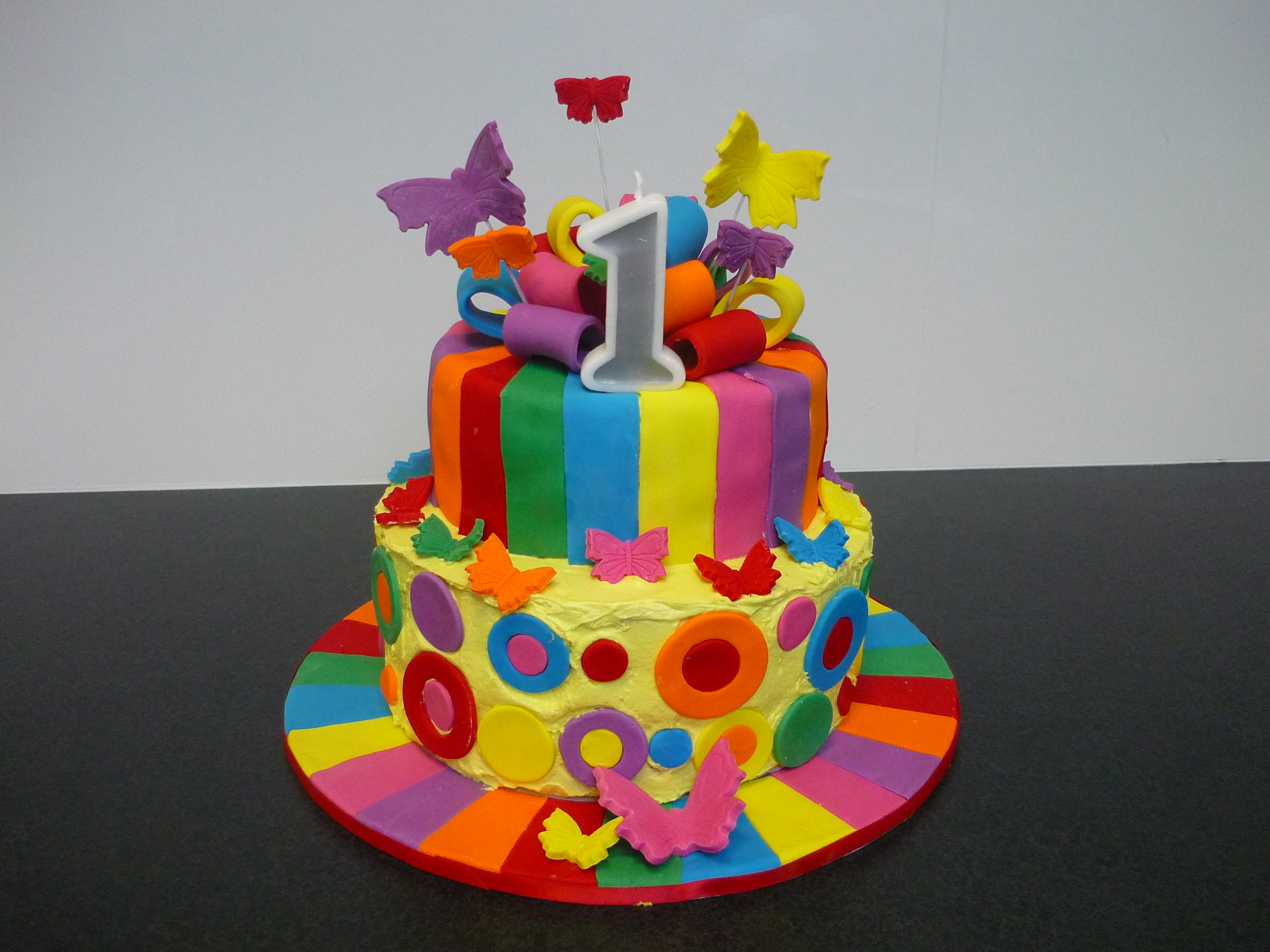 Rainbow 1st Birthday Cake