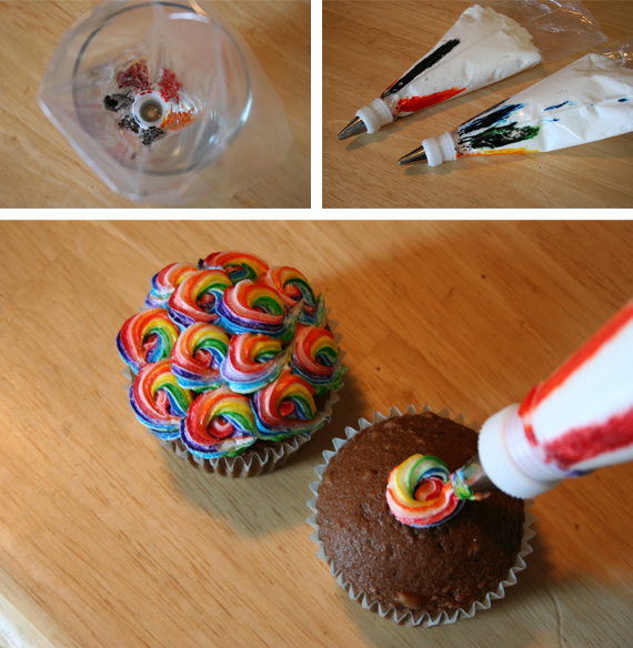 Rainbow Cupcakes with Frosting