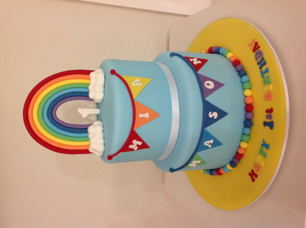 Rainbow First Birthday Cake