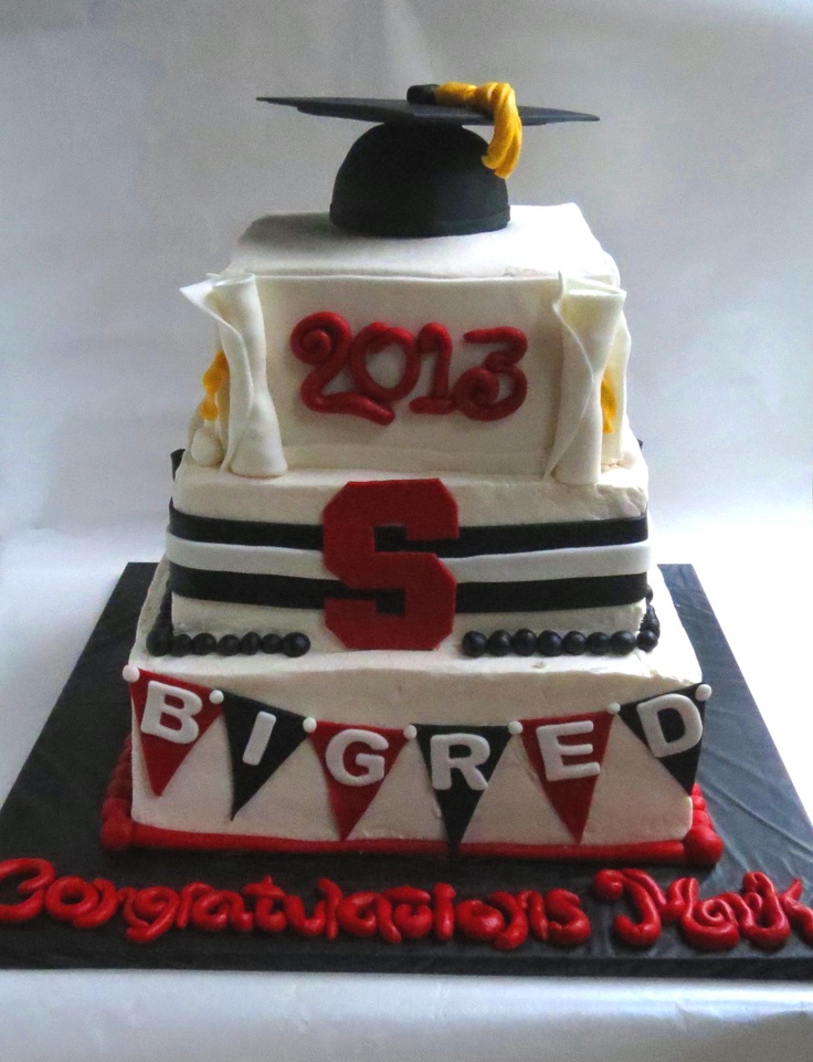 Red and Black Graduation Cake Ideas